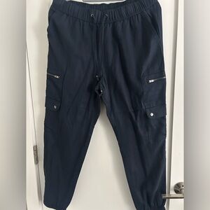 Banana Republic Factory Dark Blue Drawstring Cargo Pants with side pockets